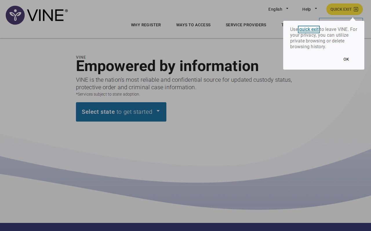 Eastland County VINELink specific inmate search and Texas selection